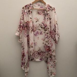 Floral kimono cardigan/beach coverup